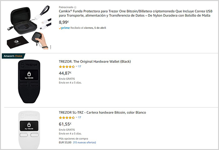 Existen varias formas de comprar Trezor como por ejemplo en Amazon