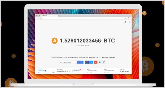 CryptoTab nos ofrece una calculadora para que podamos calcular el valor de nuestros bitcoins