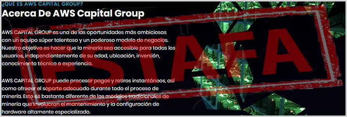 AWS Capital Group es un fraude que no tiene seguridad y que miente a sus usuarios